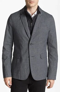 SZ XXL Burberry Brit Navy Blue 'Wickham' Convertible Sport Coat NWT - Picture 1 of 9