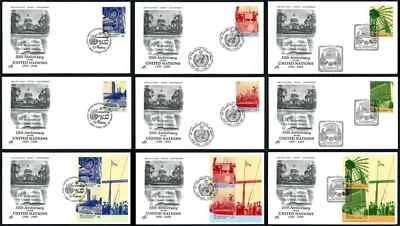 UNITED NATIONS NY # 779-781, SET OF 9 FDC COVERS - 55th ANNIVERSARY OF UN 2000 - Image 1 of 4