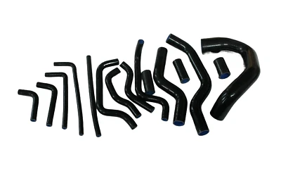 ✅Black silicone radiator + heater hose kit Fit Jaguar XJS XJ-S V12 1976-1996 - Image 1 of 2