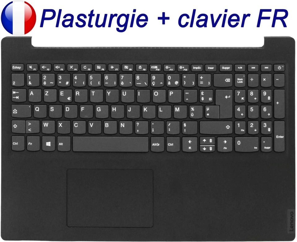 Plasturgie + Clavier Français AZERTY pour LENOVO IdeaPad S145-15 - NOIR - Photo 1/1