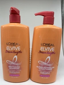 L'Oreal Elvive Dream Lengths Super Detangling Shampoo & Conditioner 28oz Pump - Picture 1 of 4