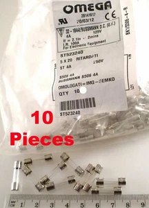BUSSMANN S506-4A Glass Fuse 5x20mm "T" Time Delay 10 Pieces OM0434G - Picture 1 of 3