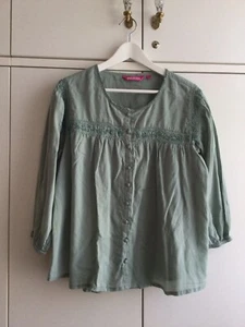 Indiska Bluse Gr. L Gr. 40 grün bestickt, schön! - Bild 1 von 6