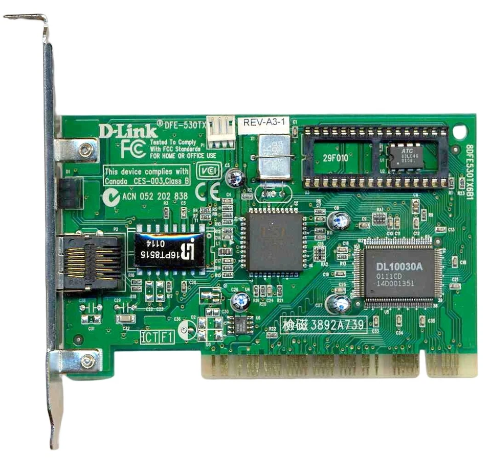 D-Link DFE-530TX REV-A3-1 PCI Ethernet Karte 10/100Mbps - Bild 1 von 1