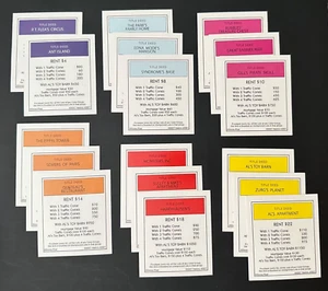 Monopoly: Disney Pixar (2007) piezas de repuesto - títulos de propiedad / tarjetas de escrituras - Imagen 1 de 2