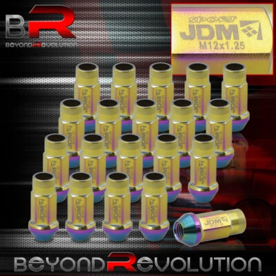 M12 X 1.25mm 20 Pieces JDM Sport Multicolor Neo Chrome Performance Lug Nuts VIP - Image 1 of 3