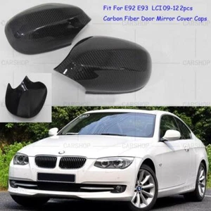 Carbon Fiber Side Mirror Cover Cap Add For BMW E92 E93 LCI 325i 335i Coupe 09-12 - Foto 1 di 6