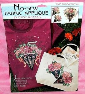 Neu Daisy Kingdom Chrysantheme No-Sew Stoff Applikation Blumen Floral - Bild 1 von 3
