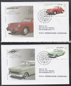 Germany 2003: Cars Oldtimer of 5 beautiful FDC Audi, Porsche, Ford, Opel,.. - Picture 1 of 3