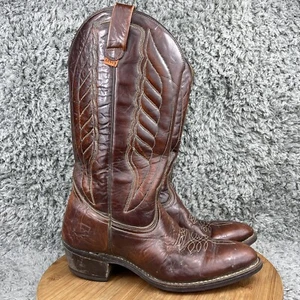 Vintage Levis Cowboy Western Boots Size 9 M Orange Tab Rodeo Brown Man Made - Picture 1 of 11