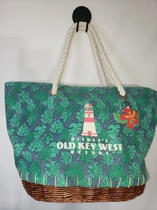Walt Disney World Old Key West Resort Large Lighthouse Tote Parks Bag Wicker - Picture 1 of 8