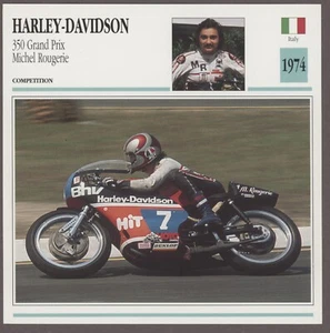 Harley Davidson 1974 350 Grand Prix Michel Rougerie Edito Atlas Motorcycle Card - Picture 1 of 1