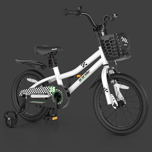 16 Inch Kid’s Bike w/Removable Training Wheels & Basket for 4-7 Years Old White - Picture 1 of 11