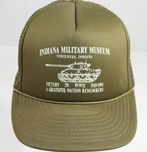 1995 Indiana Military Museum Trucker Hat Vincennes Green Mesh 50 Years WWII - Picture 1 of 6