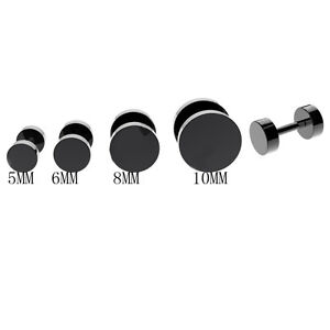 316L Stainless Steel Fake Cheater Screw Mens Ear Plug Earring Stud Stretcher US