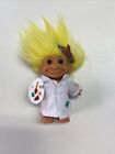 Rare RUSS 5" TROLL Artist Painter With Paint Pallet & Yellow Hair Collectible