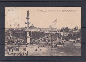 Postal Viena con vistas a Praterstern con monumento a Tegetthoff recorrido 1912 a Trieste - Imagen 1 de 2