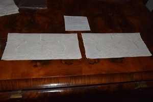 Coppia di bustine porta tovaglioli lino foglie di vite e libellula B29 (17)  ° - Imagen 1 de 3