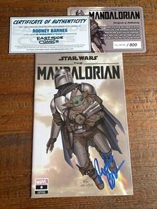 STAR WARS THE MANDALORIAN #8 INHYUK LEE VARIANT RODNEY BARNES SIGNED COA HOT - Picture 1 of 2