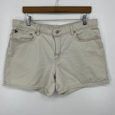 Polo Jeans Co. Ralph Lauren 5" Saturday Shorts Women's Size 14 Beige Vtg 90s - Image 1 of 4