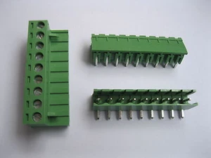 5 pcs 5.08mm Angle 9 pin Screw Terminal Block Connector Pluggable Type Green New - Picture 1 of 5