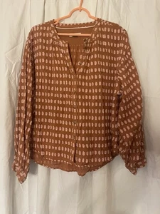 Camicia Anthropologie Pilcro Tavi testurizzata con bottoni - ruggine - media - Foto 1 di 6