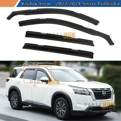 For 2022-2024 Nissan Pathfinder In-Channel Rain Guards Window Visors Vent Shade - Image 1 of 4