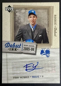 2005-06 Upper Deck Rookie Debut Auto Fran Vazquez RC Rookie DI-FV Magic - Picture 1 of 2