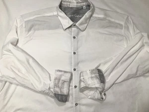 Robert Graham Shirt Mens 4XLT White Floral Paisley Flip Cuff Button Up - Picture 1 of 13