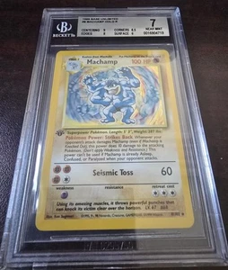 1999 POKEMON BASE SET 1ST EDITION #8 MACHAMP-HOLO BGS 7 NM - Picture 1 of 2