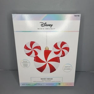 Disney Magic Holiday Christmas Mickey Mouse Light Up Peppermint Candy Decoration - Picture 1 of 2