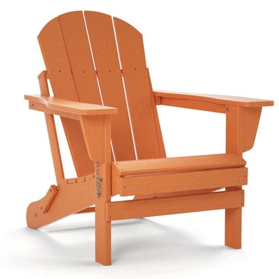 Folding Adirondack Chair,Fire Pit Chair,Patio Outdoor Chairs All-Weather Proo... - Image 1 of 4