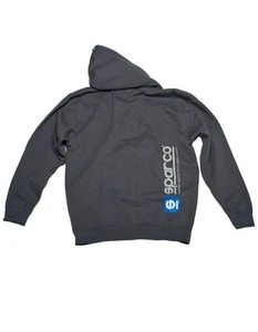 Sparco www Zip Hooded Pre-shrunk Cotton Medium Charcoal Sweatshirt SP04100GR2M - Picture 1 of 6