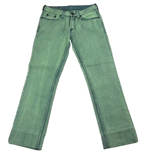 Pantalones de mezclilla Bullhead para hombre 29x30 verde pierna recta 100 % algodón vintage Y2K - Imagen 1 de 10