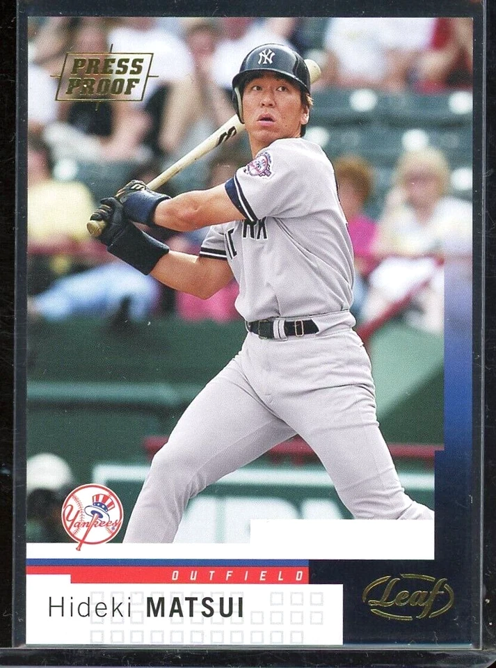 EXCEEDINGLY  RARE Hideki Matsui  2004  Leaf  GOLD  PROOF NM-MT  08/25 YANKEES - Image 1 of 2