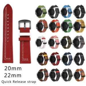Cowhide Genuine Leather Watch Band 20mm 22mm Bracelet Generic Strap Watch Bands - Picture 1 of 44