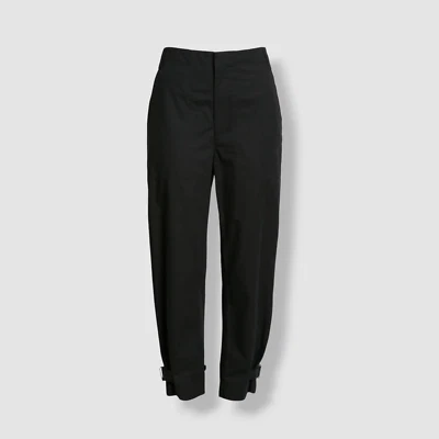 $395 Pantalón Cónico Proenza Schouler Etiqueta Blanca Mujer Negro Algodón y Lino Talla 8 Foto 1 de 4