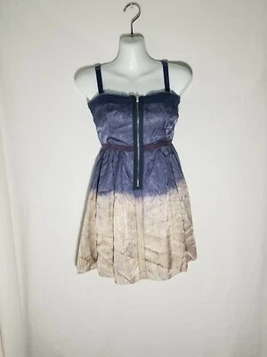 Vestido Free people Sin Tirantes Cremallera Frontal Cambio Vestido Ombre Elegante Arrugas Talla 0 Foto 1 de 4