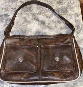 Vintage braune Kuriertasche aus Leder Schultertasche Aktentasche Computer Reisetasche - Bild 1 von 19