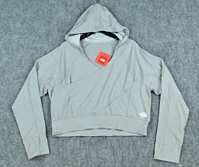 Sudadera con Capucha The North Face Para Mujer XL Gris Motivación Recortada Pullover Sudadera Nueva con Etiquetas Foto 1 de 4