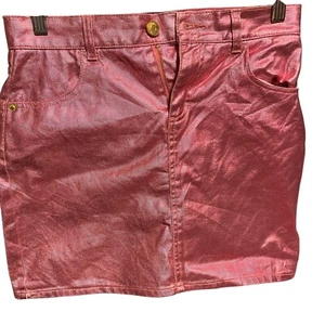 Girl's Metallic Pink Denim Skirt Themed "Wicked" by Justice Size 16 - Picture 1 of 5