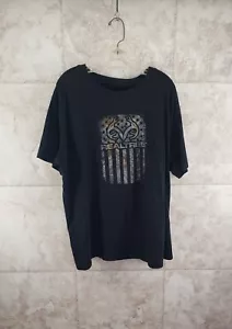 Camiseta Antler Negra Gráfica Bandera RealTree Ciervo Manga Corta Sin Etiquetas Talla 2XL - Imagen 1 de 6