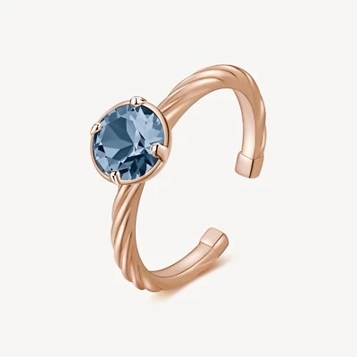 Anillo para mujer Brosway plata rosa cristal de Swarovski azul talla ajustable Foto 1 de 2