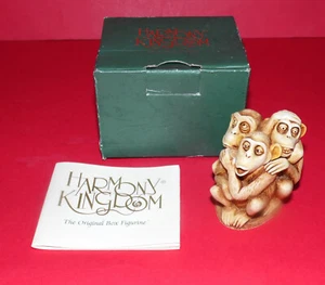HARMONY KINGDOM Infinity * Inside Joke Figurine / Trinket Box * 3 Monkeys * - Picture 1 of 8