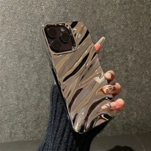 Luxus 3D Wave Hochglanz Beschichtung Hülle für iPhone 16 15 14 13 12 11 Pro Max X XS - Bild 1 von 20