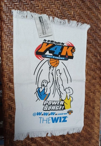Knicks rare vintage collectors Playoffs towel 1999 Y4K "Yell For Knicks" The Wiz Cover