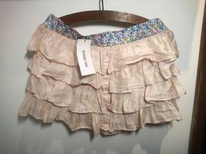 BNWT ZARA Pink Tiered Skirt Ruffle Short M L Ruffled Floral TRF New with Tags - Picture 1 of 5