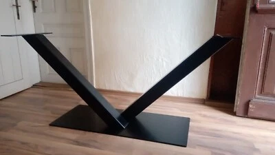 Tischgestell V-PLATTE Design Tischkufen Industriedesign Tischbeine 10mm schwarze - Bild 1 von 4