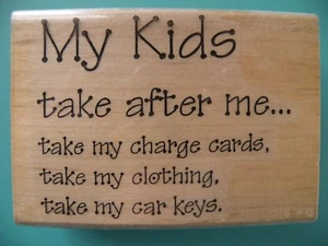 Sello de goma My Kids Take After Me... frase humorística CABANA  - Imagen 1 de 2