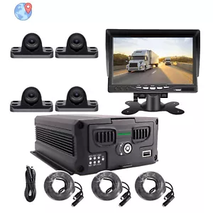 7" Monitor 1080P 4CH GPS 4TB HDD BUS VAN Truck DVR MDVR Video Record IR Camera - Picture 1 of 10